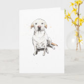 Golden Labrador Retriever lustiger Hund Geburtstag Karte (Gelbe Blume)