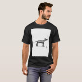 Golden Labrador Retriever Scribble Leash Train T-Shirt (Vorne ganz)