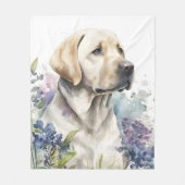 Golden Labrador Retriever und Blume Fleecedecke (Vorderseite)