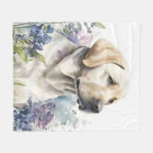 Golden Labrador Retriever und Blume Fleecedecke (Vorderseite (Horizontal))