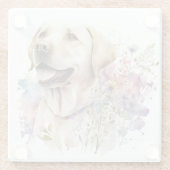Golden Labrador Retriever und Blume Glasuntersetzer (Rückseite)