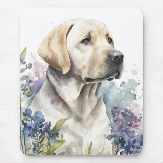 Golden Labrador Retriever und Blume Mousepad (Vorne)