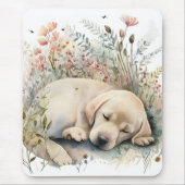 Golden Labrador Retriever und Blume Mousepad (Vorne)