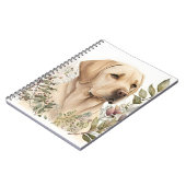 Golden Labrador Retriever und Blume Notizblock (Linke Seite)