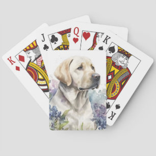 Golden Labrador Retriever und Blume Spielkarten