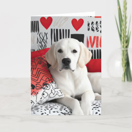 Golden Labrador Valentine Card Dankeskarte