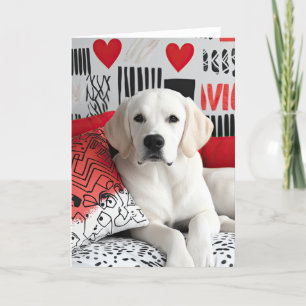 Golden Labrador Valentine Card Dankeskarte