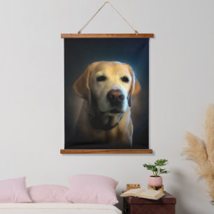 Golden Labrador Wandteppich Mit Holzrahmen