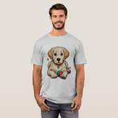Golden Labrador Welppy Illustration T-Shirt (Vorne ganz)