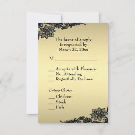 Golden Lace Elegantes UAWG RSVP Karte