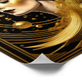 Golden Lady Art Deco editierbar Poster (Ecke)