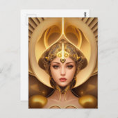 Golden Lady Cyborg Postkarte (Vorne/Hinten)
