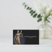Golden Lady Justice auf dunklem Hintergrund Visitenkarte (Stehend Vorderseite)