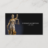 Golden Lady Justice auf dunklem Hintergrund Visitenkarte (Vorderseite)