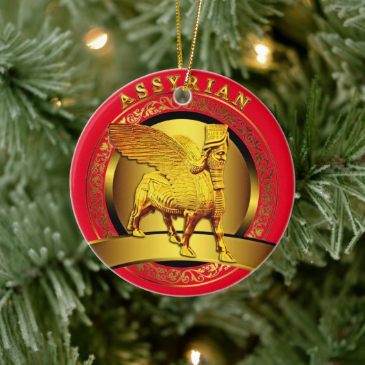 Golden Lamassu Keramik Ornament (Baum)