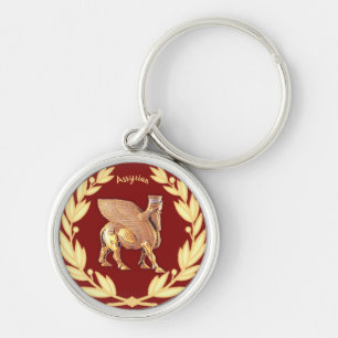 Golden Lamassu Schlüsselanhänger