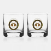 Golden Lamassu Trinkbehälter Set Whiskyglas (Rückseite)