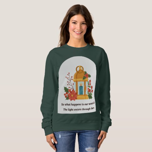 Golden Lantern | Healing Light & Spiritual Hope Sweatshirt (Vorne ganz)