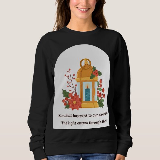 Golden Lantern | Healing Light & Spiritual Hope Sweatshirt (Vorderseite)