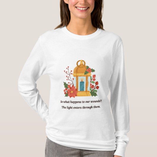 Golden Lantern | Healing Light & Spiritual Hope T-Shirt (Vorderseite)