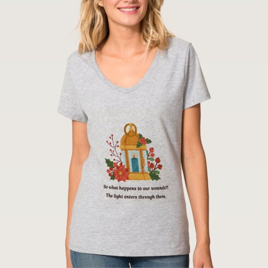 Golden Lantern | Healing Light & Spiritual Hope T-Shirt (Vorderseite)