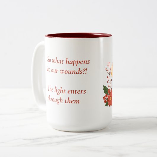 Golden Lantern Mug | Inspirational Quote Mug Zweifarbige Tasse (Vorderseite Links)