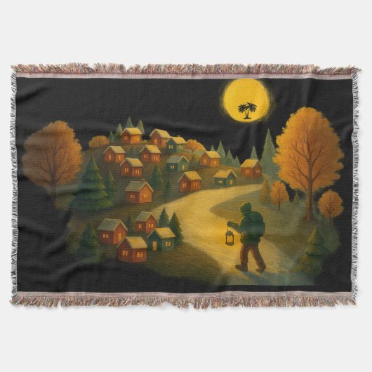 Golden Lantern Village Throw Blanket Cozy Decorati Decke (Vorderseite)