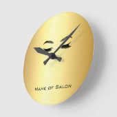 Golden Lashes & Brow Beauty Salon Runde Wanduhr (Winkel)