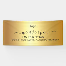 Golden Lashes & Brows Beauty Salon Banner