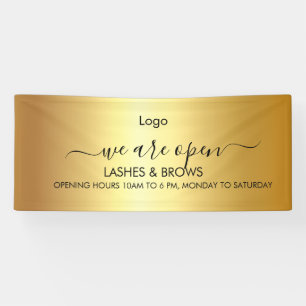 Golden Lashes & Brows Beauty Salon Banner