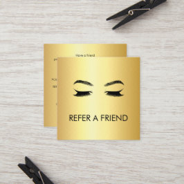 Golden Lashes & Brows Beauty Salon Empfehlungskarte