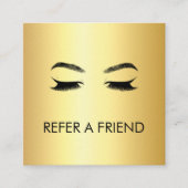 Golden Lashes & Brows Beauty Salon Empfehlungskarte (Vorderseite)