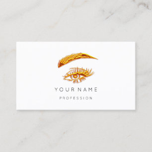 Golden Lashes Brows Makeup Logo WhiteMinimalism Visitenkarte