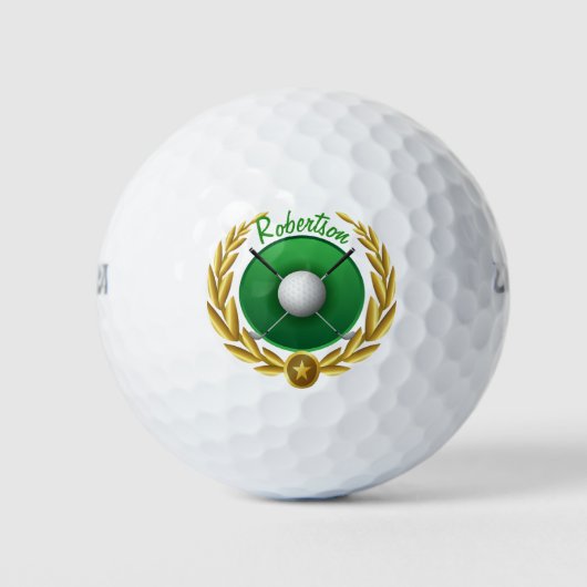 Golden Laurel Leaf Golfclub Personalisiert Golfball (Vorderseite)