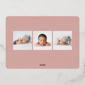 Golden Laurel | Rose Gold Foil Geburtserklärung Folieneinladung (Rückseite)