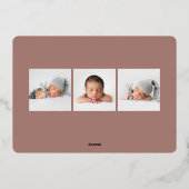 Golden Laurel | Rose Gold Foil Geburtserklärung Folieneinladung (Rückseite)