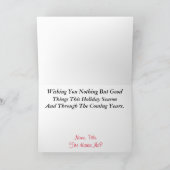 Golden Laurel Wreath Fireman Weihnachtskarte Karte (Innenseite)