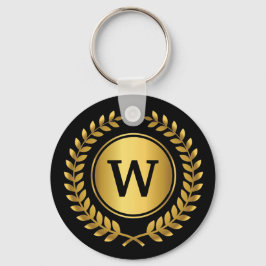 Golden Laurel Wreath Mit Monogramm Schlüsselanhänger