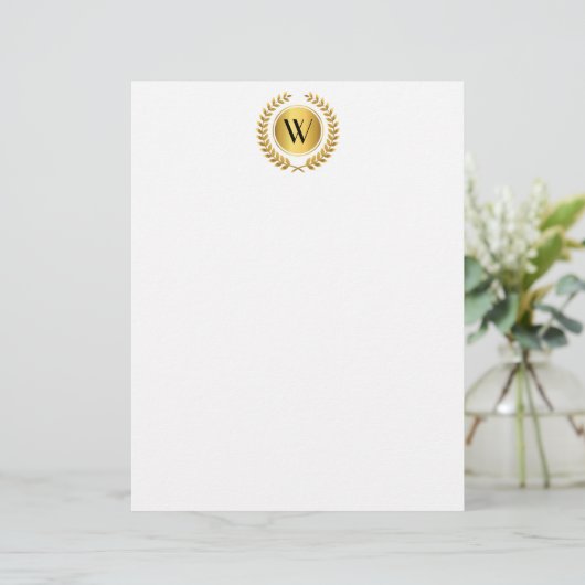 Golden Laurel Wreath Monogram (Stehend Vorderseite)