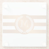 Golden Laurel Wreath Monogram Glasuntersetzer (Rückseite)