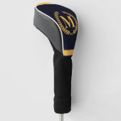 Golden Laurel Wreath Monogram Golf Headcover (angewinkelt)