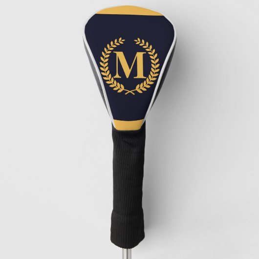 Golden Laurel Wreath Monogram Golf Headcover (Vorderseite)