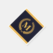 Golden Laurel Wreath Monogram Serviette (Ecke)