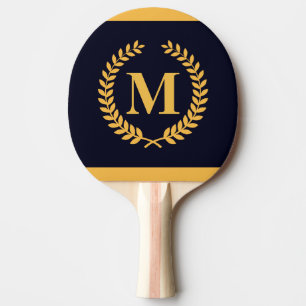 Golden Laurel Wreath Monogram Tischtennis Schläger