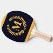 Golden Laurel Wreath Monogram Tischtennis Schläger (Seitenansicht)