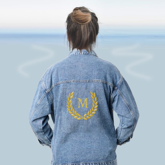 Golden Laurel Wreath und Monogram Jeansjacke