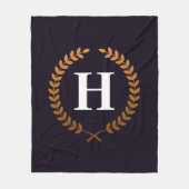 Golden Laurel Wreaths Monogram Fleecedecke (Vorderseite)