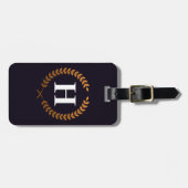 Golden Laurel Wreaths Monogram Gepäckanhänger (Vorderseite horizontal)