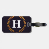 Golden Laurel Wreaths Monogram Gepäckanhänger (Rückseite horizontal)