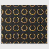 Golden Laurel Wreaths Wrapping Paper Geschenkpapier (Flach)